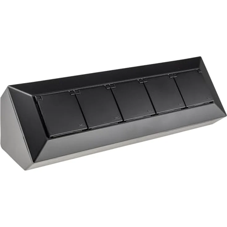 ChiliTec Steckdosenblock 4-Fach Mehrfachsteckdose mit Klappdeckel, USB-A & USB-C PD, 230V, Schwarz – Bild 2