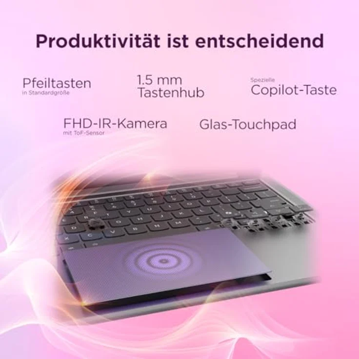 LENOVO IdeaPad Pro 5 16AGP11, 16 Zoll Laptop mit AMD Ryzen™ AI 9 465, 32 GB RAM, 1 TB SSD, Radeon™ 880M, Windows 11 Pro, grau – Bild 7