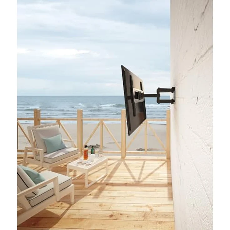 Manhattan Outdoor TV-Wandhalterung, vollbeweglich für 37" bis 86", bis 50 kg, wetterfest, schwarz – Bild 2