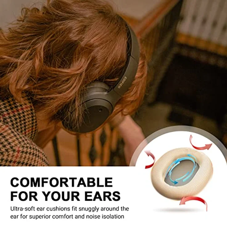 Edifier W820NB Plus, ANC (schwarz), Kabellose Kopfhörer mit 49 Stunden Akkulaufzeit – Bild 7