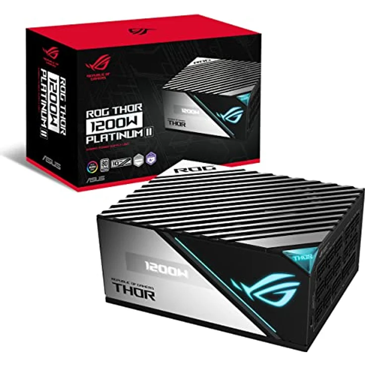 ASUS ROG Thor 1200W Platinum II Netzteil (1200W, Aura Sync, OLED Display, 0dB-Kühlung, PCIe 5.0 Ready) – Bild 1