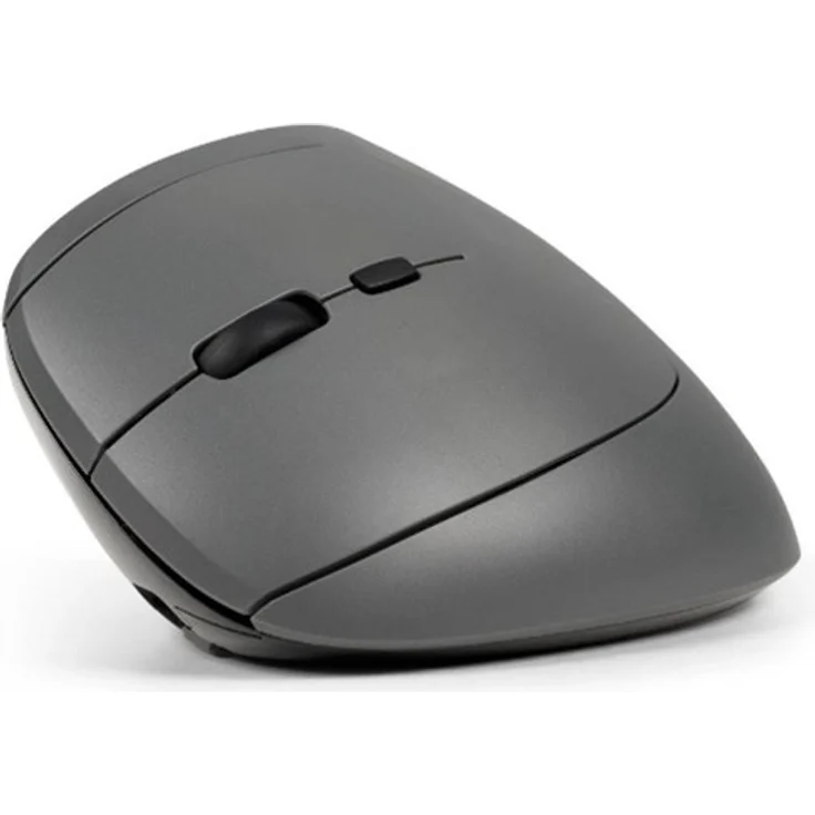 Bakker Elkhuizen MidWay Vertical Mouse, ergonomisch für Linkshänder, kabellos mit 2.4 GHz und Bluetooth 5.2, dunkelgrau