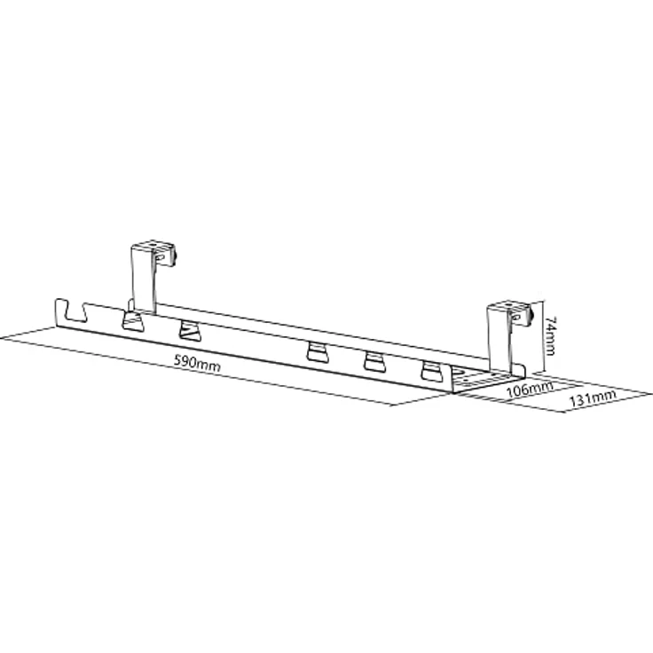InLine Kabelkanal, unter Tisch montierbares Kabelmanagementfach, Schwarz – Bild 9