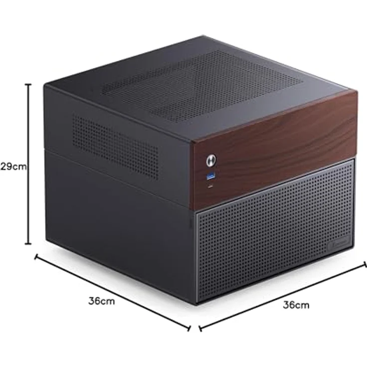 Jonsbo N4 NAS-Gehäuse, Micro-ATX - schwarz, DIY NAS-Gehäuse mit 6x 3,5 Zoll + 2x 2,5 Zoll, CPU-Kühler bis 70 mm, USB-C/A – Bild 11