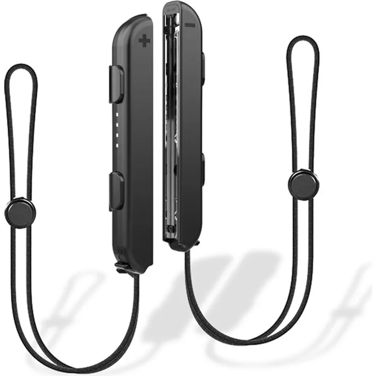 Trade Invaders Pair of Wrist Straps for Joy-Con, Metall-Rail, Schwarz, Nintendo Switch mit LED-Indikator und verstellbaren Riemen