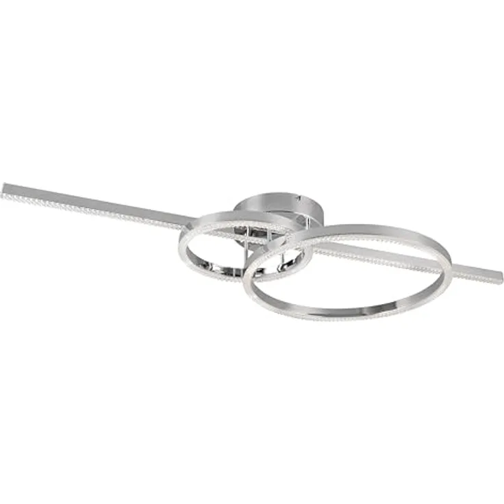 Trio Leuchten LED Deckenleuchte Montilla 6433010306, Metall Chrom, Acryl, 54 Watt LED, Fernbedienung, Kristall-Effekt