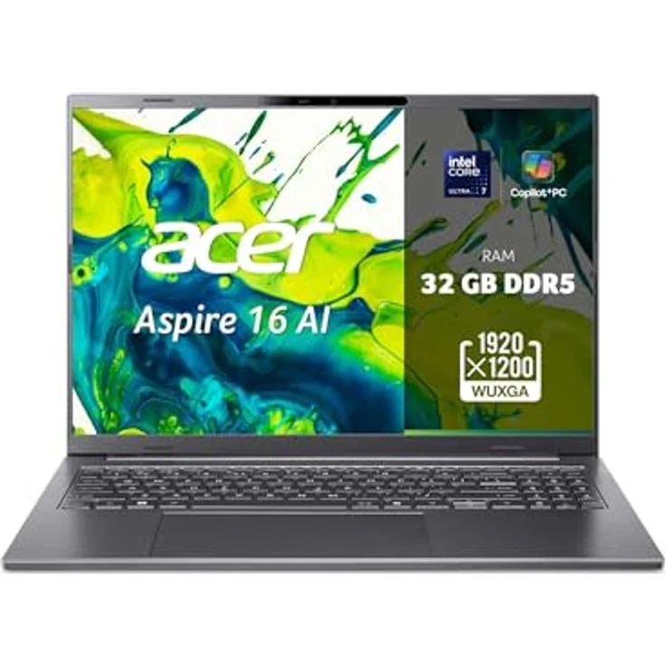Acer Aspire 16 AI OLED (A16-52M-70AJ) Laptop, 16" WUXGA OLED, Intel Ultra 7-258V, 32GB RAM, 1TB SSD, Windows 11, schwarz – Bild 2