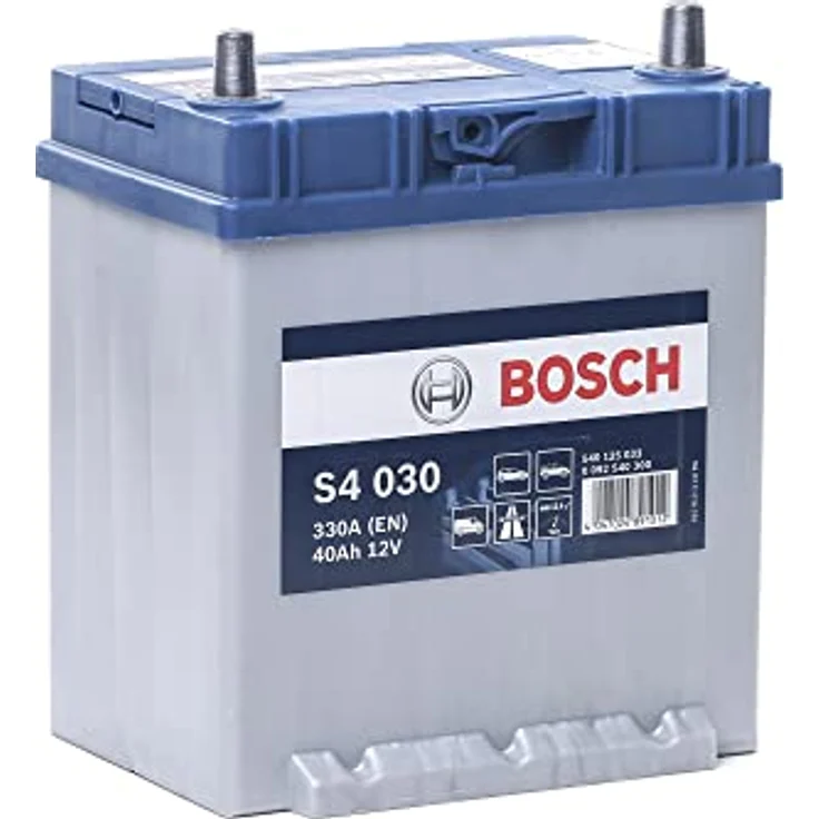 Bosch S4 030, Plombierte Bleisäure (VRLA) Batterie, 40 Ah, 12 V, 330 A, Auto, Blau/Grau – Bild 1