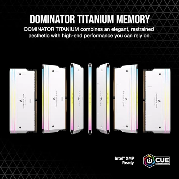 CORSAIR Dominator Titanium RGB DDR5 RAM 96GB (2x48GB) DDR5 6400MHz CL32 Intel XMP iCUE-Kompatibler Computerspeicher - Weiß (CMP96GX5M2B6400C32W) – Bild 2