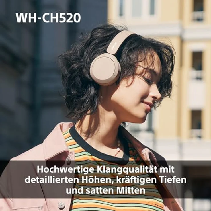 Sony WH-CH520 Kabelloser Bluetooth On-Ear-Kopfhörer, hohe Klangqualität, bis zu 50 Stunden Akkulaufzeit, Rosa – Bild 3