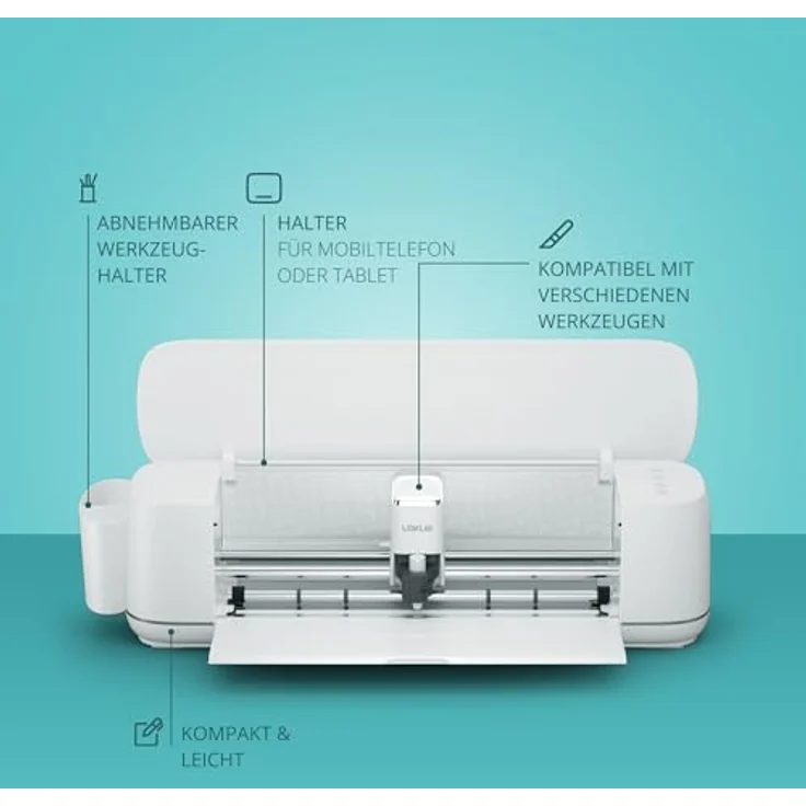 LOKLiK iCraft Plotter-Maschine – Schneidemaschine für Textilien, Tassen und Aufkleber, kompatibel mit Flexfolie und Leder, weiß – Bild 2