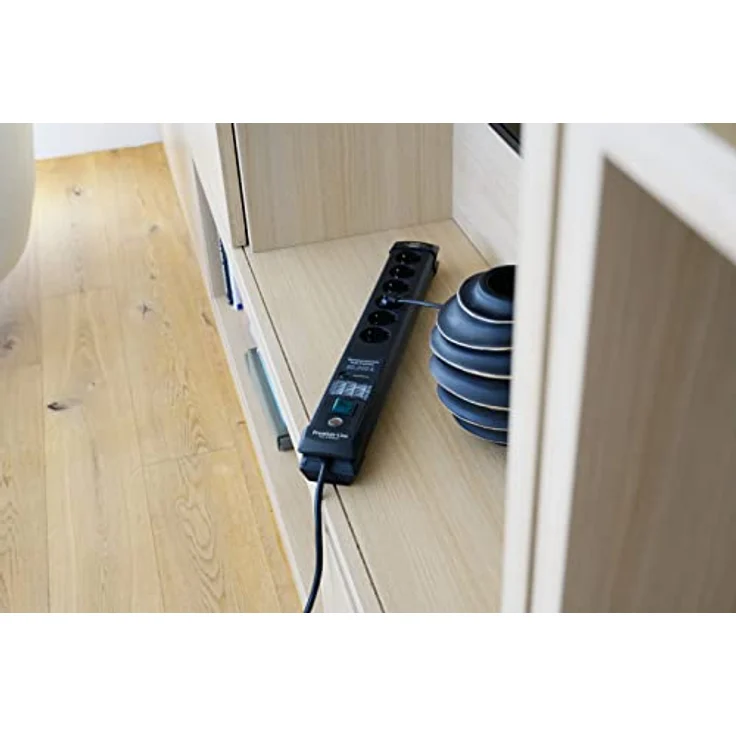 Brennenstuhl Premium-Line Steckdosenleiste 6-Fach mit Überspannungsschutz bis zu 60.000 A (Mehrfachsteckdose mit Schalter und 5m Kabel, Steckdosenleiste Wandmontage, Made in Germany) schwarz – Bild 5