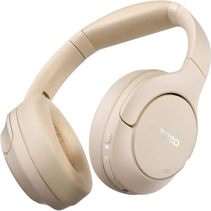 TOZO HT2 Kabelloser Bluetooth Kopfhörer Over-Ear mit Hybrid Active Noise Cancelling, 56 Stdn. Spielzeit, Hi-Res Audio, Kristallklare Anrufe, Tiefer Bass, APP Steuerung - Khaki – Bild 1