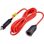 Bolwins N36C 12-24V KFZ Auto Zigarettenanzünder Verlängerungskabel, 360 cm, Rot-Schwarz