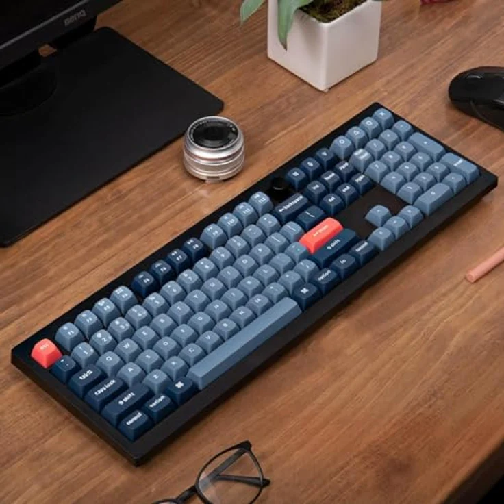 Keychron V6 Max, Fullsize Custom Wireless Mechanische Tastatur, 2.4 GHz/Bluetooth/USB-C, RGB, QMK/VIA Programmierbare Makros, Hot-Swap PBT Tastenkappen für Mac und Windows, Gateron Jupiter Banana – Bild 5