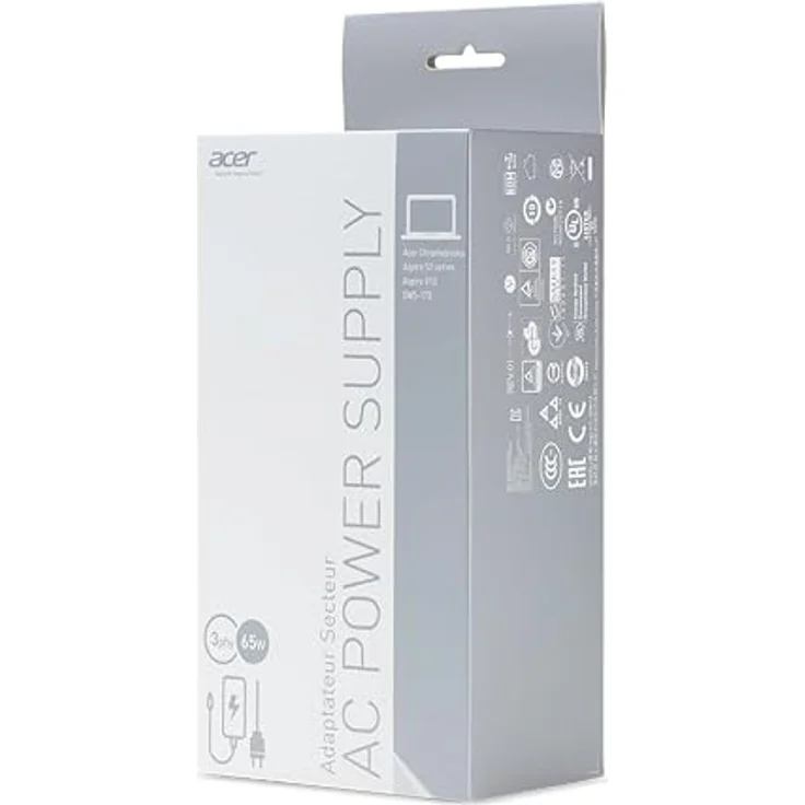Acer AC Adapter (65 W), Notebook Netzteil für Acer Aspire und Chromebook Modelle, Schwarz – Bild 2