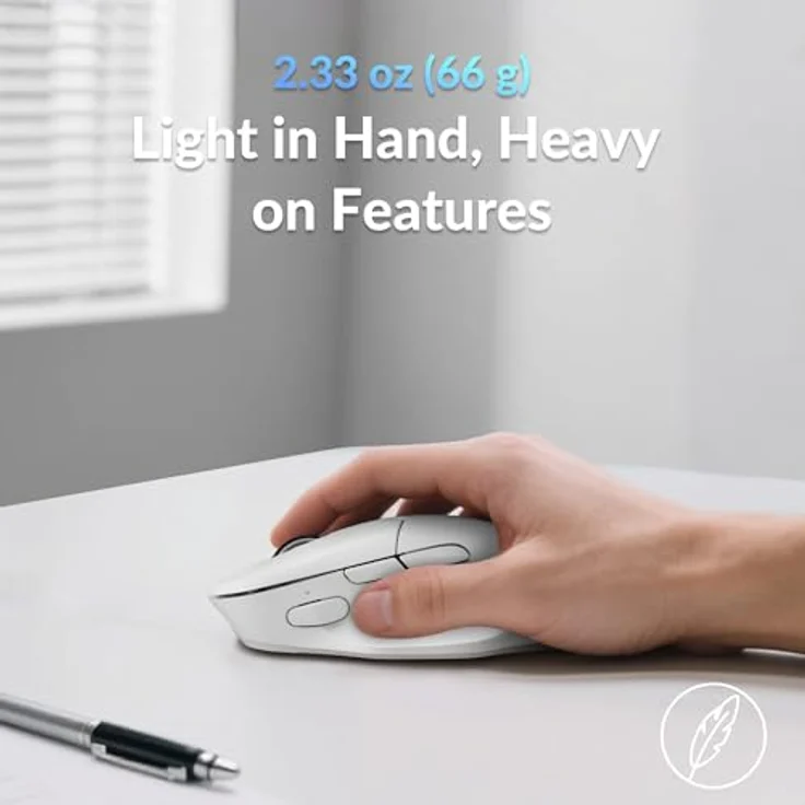 Keychron M7-A24, Kabellos und Kabelgebunden, Optical Maus mit 30.000 DPI, Programmierbaren Tasten, Weiss – Bild 3