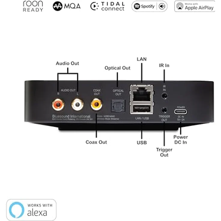 Bluesound NODE Nano Kabelloser Hochauflösender Multiroom-Musik-Streamer, Schwarz – Bild 3