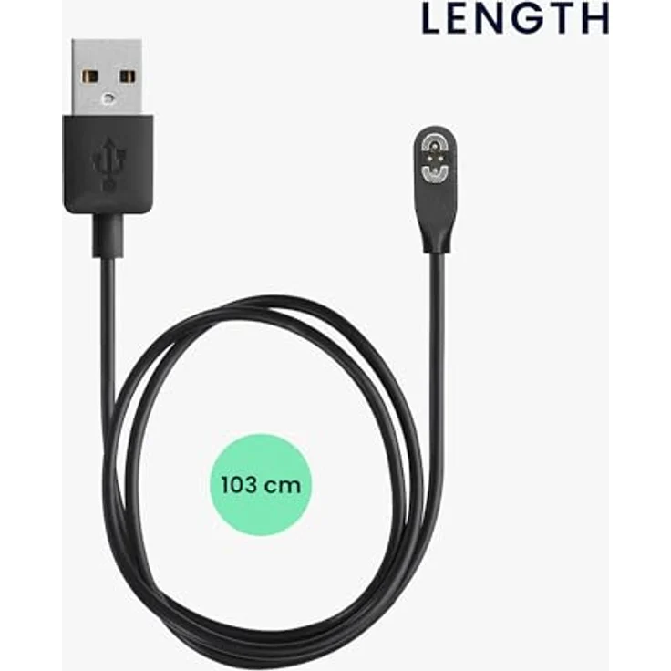 kwmobile USB Kabel Charger für AfterShokz OpenSwim Pro S710, 100 cm Ersatzkabel in Schwarz, schnelle Ladegeschwindigkeit für Fitness Tracker – Bild 3