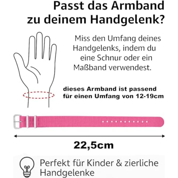 Pacific Time Uhrenarmband Wechselarmband Textil Nylon 16mm, Gratis Versand - Einfacher und werkzeugloser Austausch, passend für Kinderuhren mit verschiedenen Motiven – Bild 6