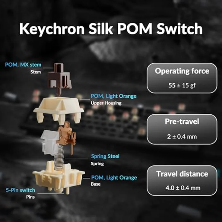 Keychron Q6 Ultra 8K Wireless Mechanische Tastatur QWERTY US - Silk POM Switch Brown, Aluminiumrahmen, RGB-Hintergrundbeleuchtung, Hot-Swappable, 4000 mAh Akku – Bild 4