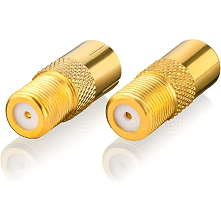SEBSON SAT Antenne Adapter Set, 2x F-Buchse auf Koax Stecker (IEC), 2x F-Buchse auf Koax Buchse (IEC) - SAT Kabel Adapter für analoge und digitale Signalübertragung – Bild 3