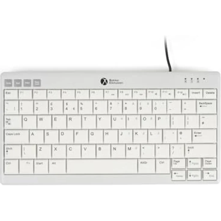 Bakker Elkhuizen Ultraboard 950 V2 Compact, Kabelgebundene Tastatur mit integriertem USB-Hub und ergonomischem Design, Grau – Bild 1