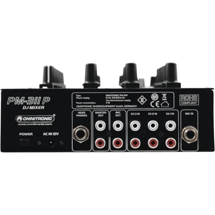 Omnitronic PM-311P, DJ-Mixer mit Player und Mischpult, schwarz – Bild 3