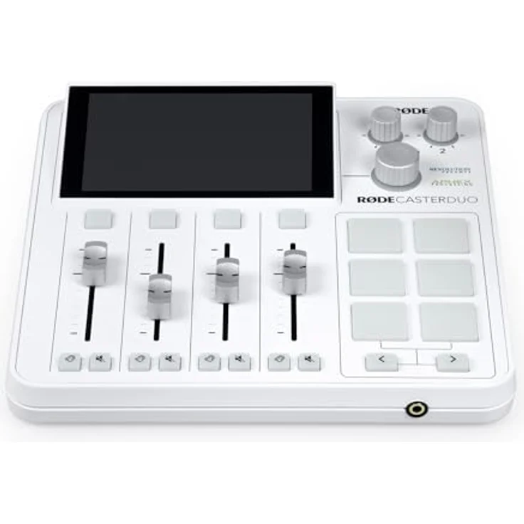 RODE Rodecaster Duo Station Weiss, Audio Production Studio mit 2x XLR/TRS-Combo-Eingängen und 6 programmierbaren Smart Pads, inkl. keepdrum Kopfhörer – Bild 4