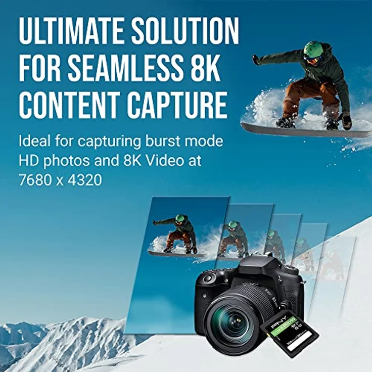 PNY 128GB X-PRO 90 Class 10 U3 V90 UHS-II SD Flash Memory Card – Bild 5