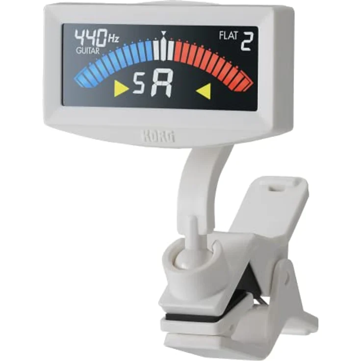 KORG Stimmgerät PitchCrow-G, AW-4G, chromatisches Stimmgerät für Gitarre und Bass, Clip-Tuner mit Flat-Stimm-Funktion, weiß – Bild 5