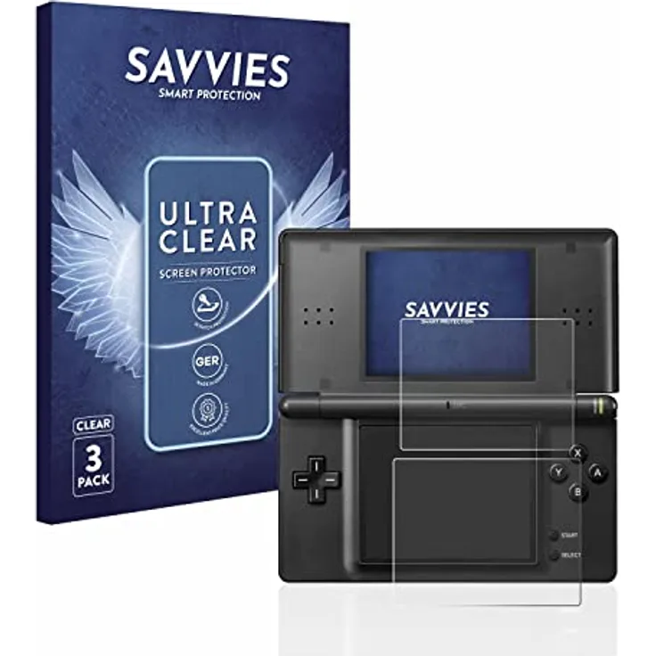 Savvies 6 Stück Ultra-Transparente Schutzfolie für Nintendo DS LITE, Passgenau, Kratzfest, Made in Germany