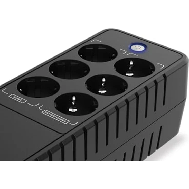Conceptronic ZEUS09E 850 VA 490 W USV fürs Büro, 3 x Schuko mit Batterie- und Überspannungsschutz, 3 x Schuko mit Überspannungsschutz, RJ45 EIN-/Ausgang – Bild 4