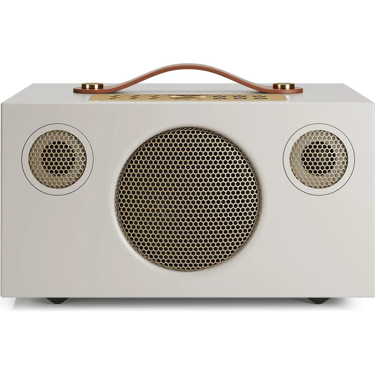 Audio Pro C5 MkII W, Streaming-Lautsprecher mit Airplay, Bluetooth, WLAN, Multiroom-System, Weiß/Braun