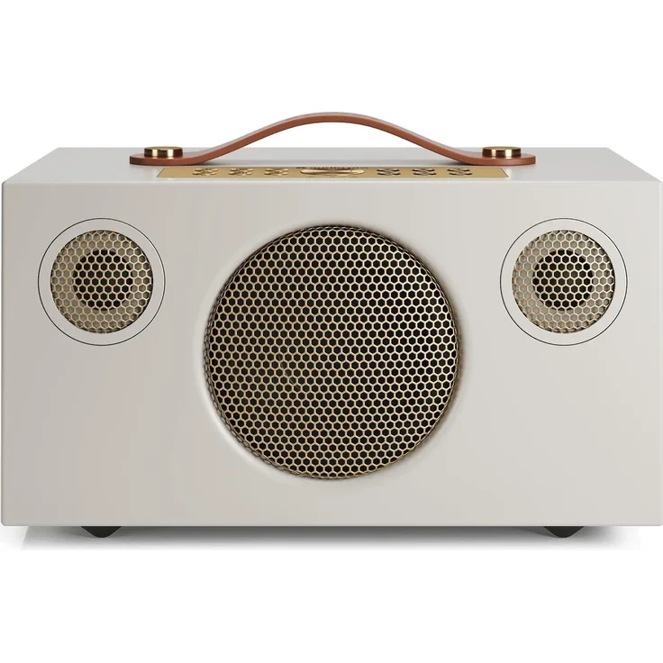 Audio Pro C5 MkII W, Streaming-Lautsprecher mit Airplay, Bluetooth, WLAN, Multiroom-System, Weiß/Braun