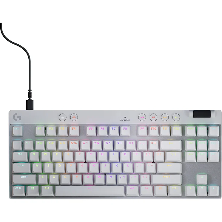 Logitech G PRO X RAPID, TKL Gaming-Tastatur mit RGB-Hintergrundbeleuchtung, USB, QWERTY, Nordisch (Dänisch) - Linear, weiß