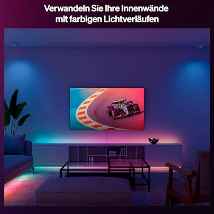 Philips Hue LED-Lightstrip Gradient Essential, 5 m RGBIC, 15,3 W, smarte LED-Beleuchtung mit Millionen Farben und Weißtönen – Bild 2