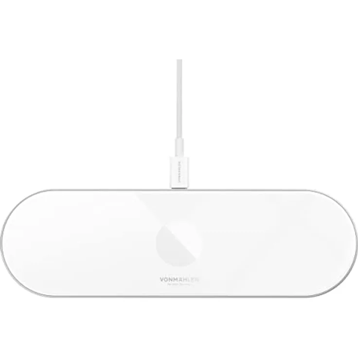 Vonmählen – Aura Home 3in1 kabellose Ladestation für induktives Laden bis 15 W – Wireless Charging Station kompatibel mit iPhone, Airpods, Apple Watch & Allen Qi-fähigen Geräten (White)