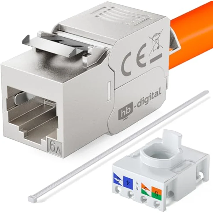 SET 2x RJ45 Keystone, werkzeuglos, zertifiziert, CAT 6a – Bild 8