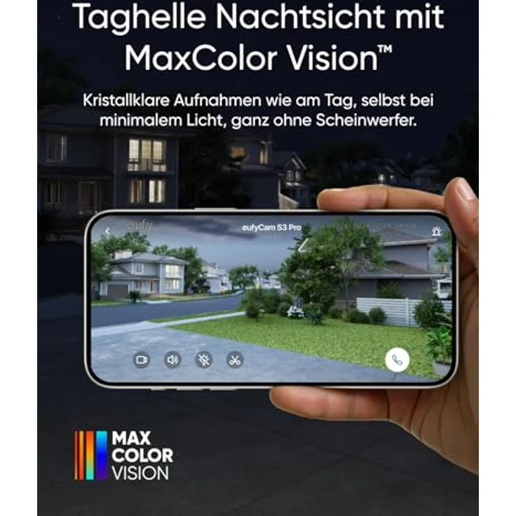 eufy Security eufyCam S3 Pro 2-Kamera-Set, 4K Kabellose Solar-Überwachungskamera Außen, MaxColor Nachtsicht, Forever Power 2.0, Gesichtserkennung-KI, Erweiterbarer Lokaler Speicher, Ohne Monatliche ABO-Kosten – Bild 2