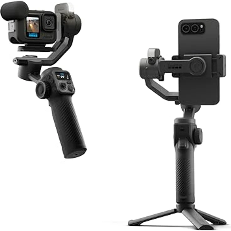 GoPro Fluid Pro AI 3-Achsen-Gimbal-Stabilisator mit Motivverfolgung, Beleuchtung und kabelloser Kamerasteuerung für GoPro und Smartphones, tragbar, 360°-Drehung, Geräteaufladung – Bild 1
