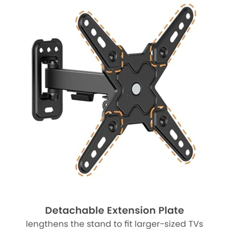 VALUE TV-Wandhalterung mit 2 Drehpunkten, für Bildschirme 13-43 Zoll (33-109 cm), Tragkraft bis 20 kg, VESA-kompatibel – Bild 4