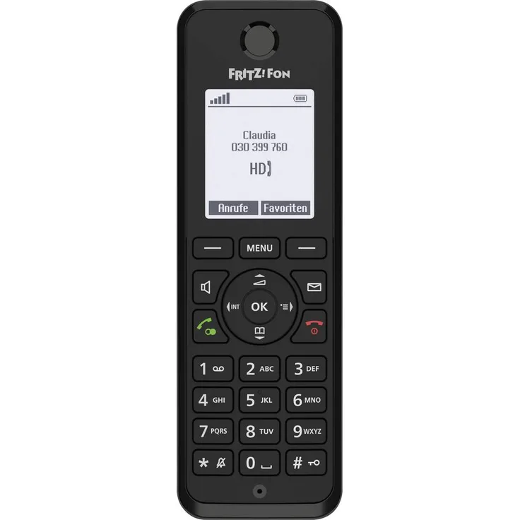 AVM FRITZ!Fon M3, DECT-Mobilteil mit HD-Telefonie, 1,8 Zoll Display, Freisprechen, Schwarz