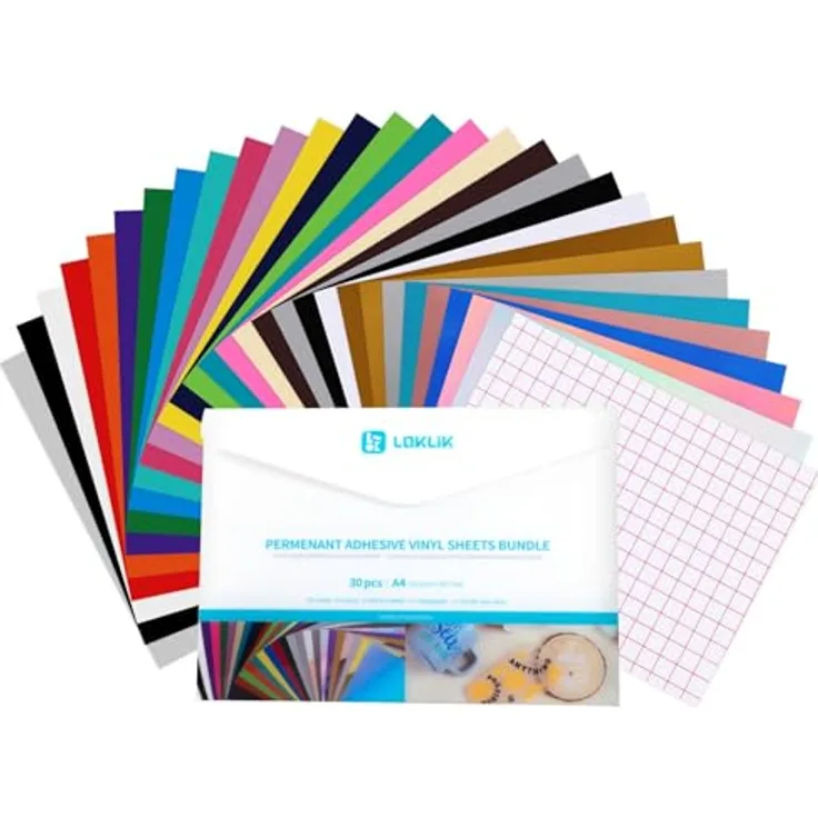 Loklik Permanent Vinyl Material Bundle, 29 Farben, 304,8 x 304,8 mm, wetterfest und langlebig
