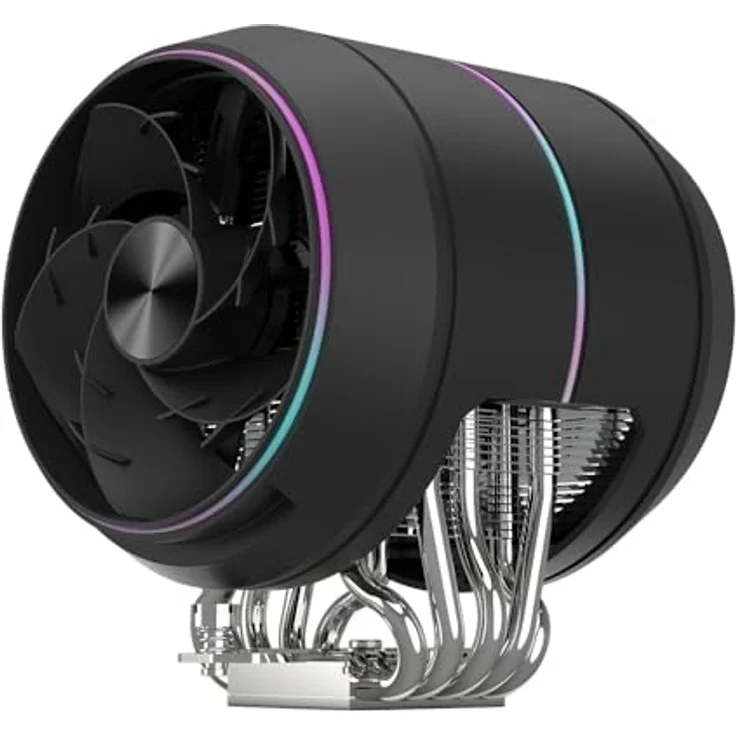 Zalman LUC ZET5, CPU Kühler mit 5 Heatpipes, 2x 120-mm-Lüfter und ARGB-Beleuchtung, Schwarz – Bild 3