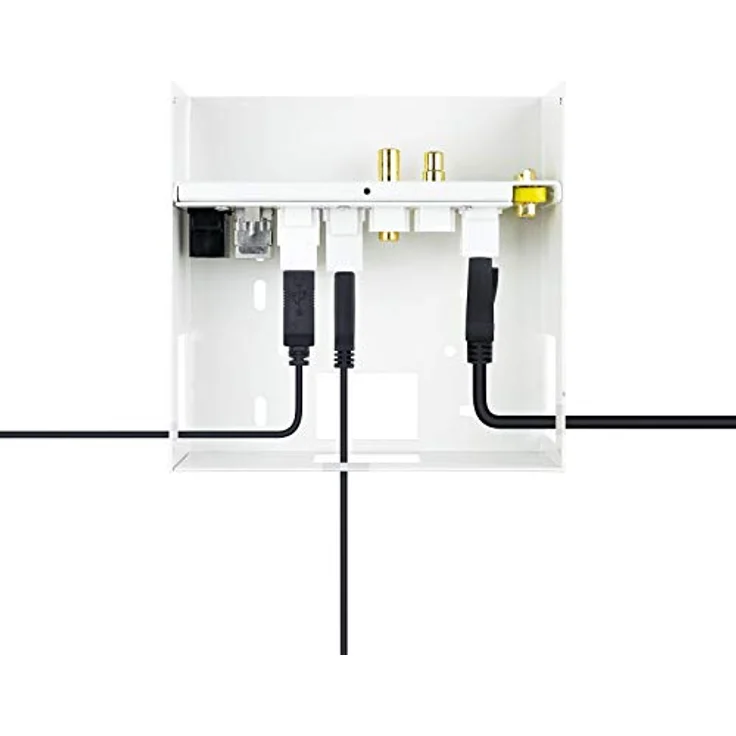 Nanocable 10.35.0003, Multimedia-Wandanschlussdose RJ-45 in Weiss mit HDMI, VGA, USB und Audioanschlüssen, zwei RJ45-Netzwerkanschlüssen – Bild 3