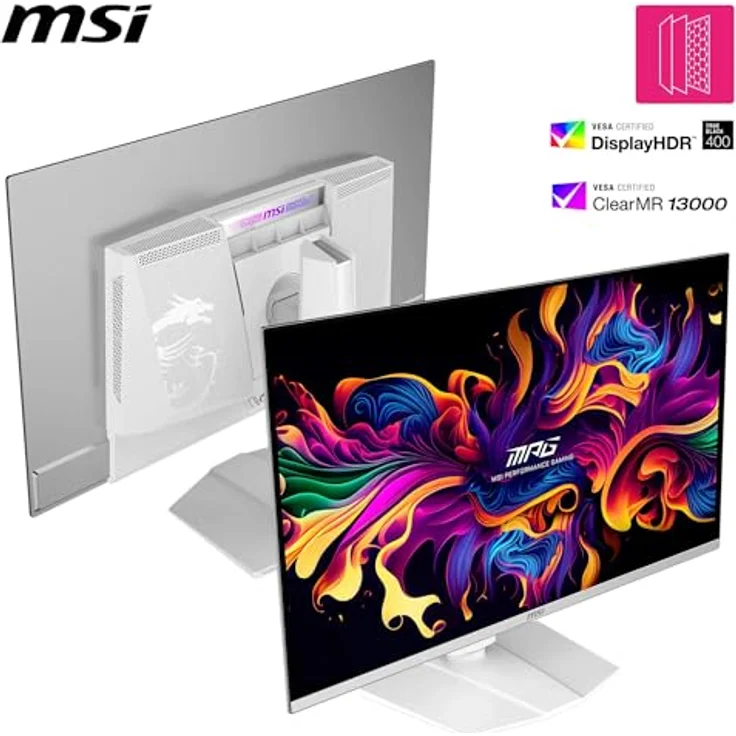 MSI MPG 321URXW QD-OLED Gaming Monitor, 31,5 Zoll 4K UHD, 240 Hz, 0,03 ms, 99% DCI-P3, DisplayHDR True Black 400, KVM, RGB, DP 1.4a, HDMI 2.1, USB Type-C – Bild 3