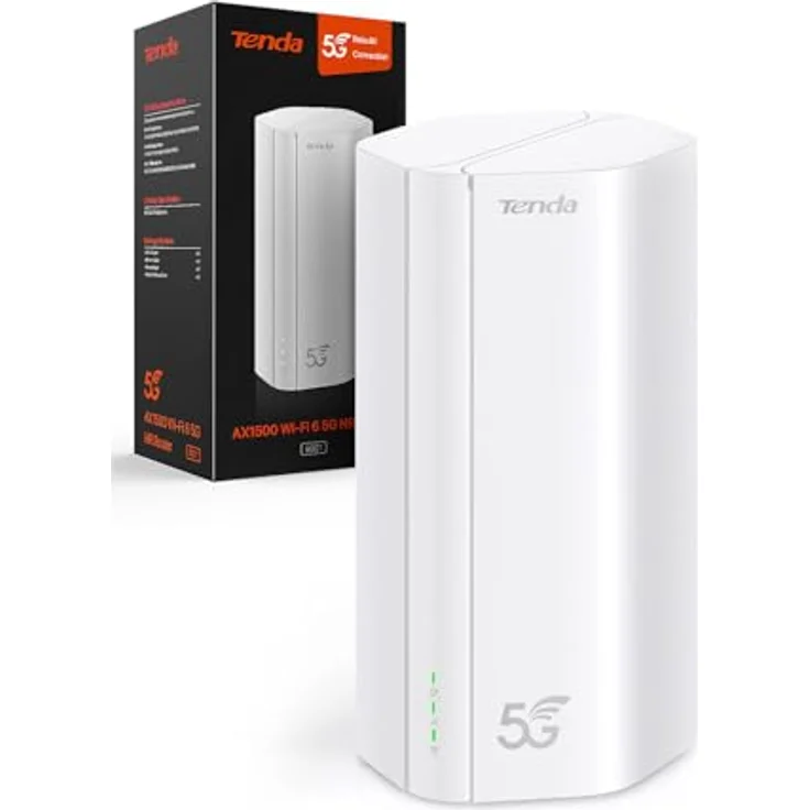 Tenda 5G01 AX1500 Wi-Fi 6 Router, Dual-Band bis 2200 Mbit/s, 5G NR, Weiß – Bild 2