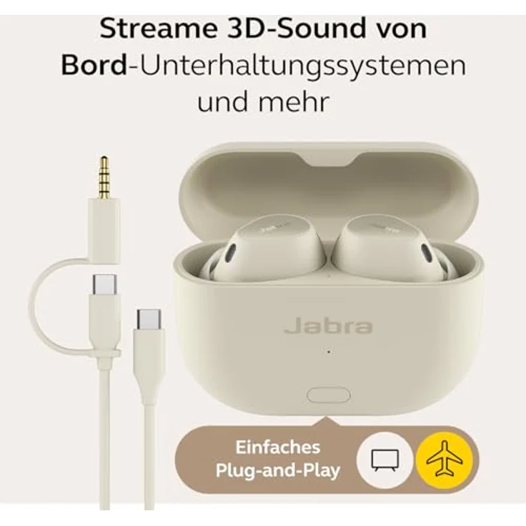 Jabra Elite 10 Gen 2 kabellose Bluetooth-Earbuds mit 3D-Sound und LE-Audio-Smartcase – Soft White – Bild 3