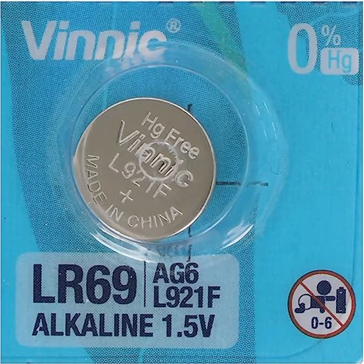 VINNIC 10er Pack Knopfzelle AG6, LR921, LR69, V371, SR69, L912 F, L912F Batterie, Alkaline, 1,5 Volt, 10er Set – Bild 2